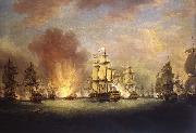 Richard Paton The Moonlight Battle off Cape St Vincent, 16 January 1780 Spain oil painting artist